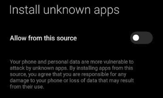install unknown apps